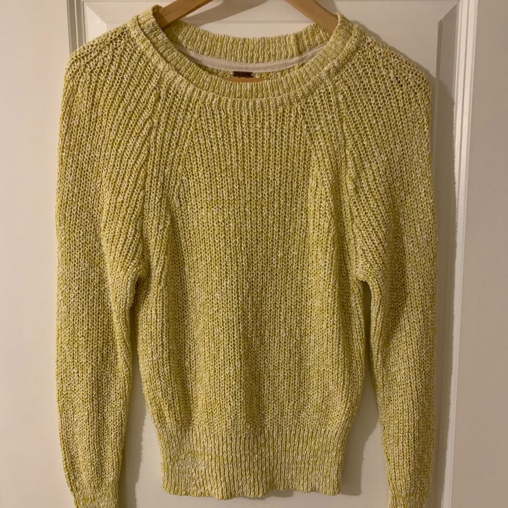 Free People Yellow-Green Knit Sweater